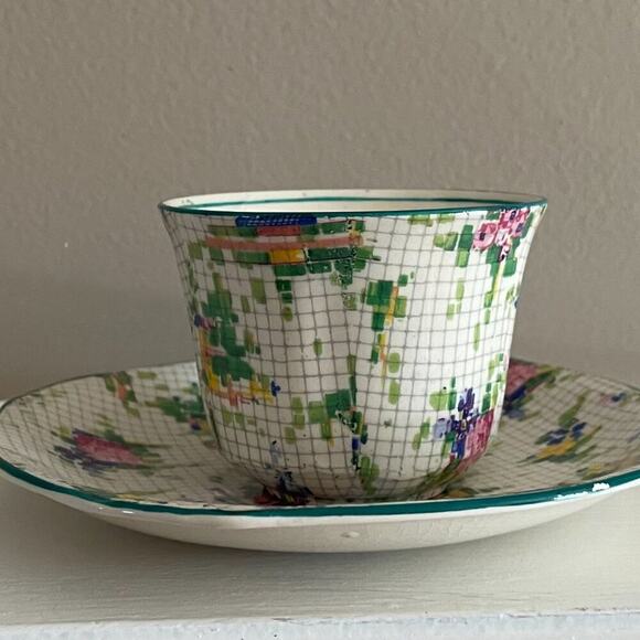 VTG Royal Winton China "Pelham" Grimwades Teacup & Saucer, Floral Pixel - Picture 4 of 10